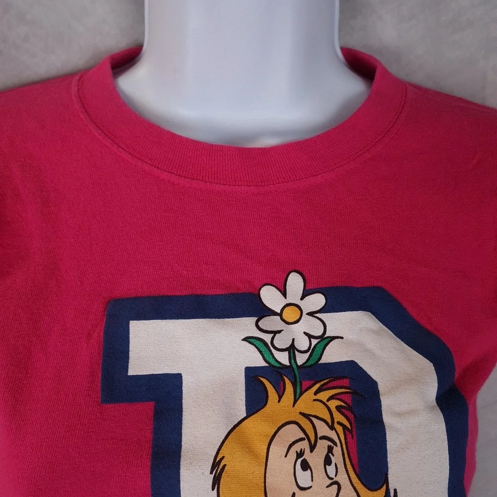 Vintage Dr Seuss Shirt Girls M Pink Cindy Lou Daisy Head Baby Tee 90s